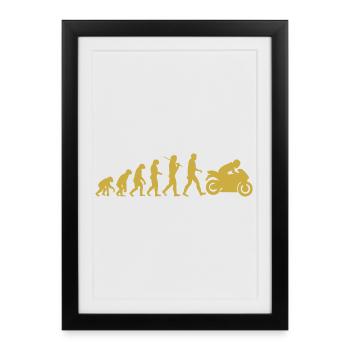Motorcycle evolution - Framed poster (27 × 37 cm) - black - Front