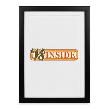 V8 Inside - Gerahmtes Poster (27 × 37 cm) - Schwarz - Vorne