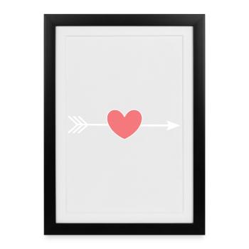 Cadeau Saint-Valentin Saint-Valentin - Affiche encadrée (27 × 37 cm) - noir - Devant
