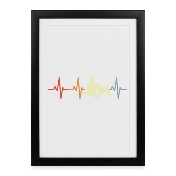 Veterinarian Stick Figures ECG - Framed poster (27 × 37 cm) - black - Front