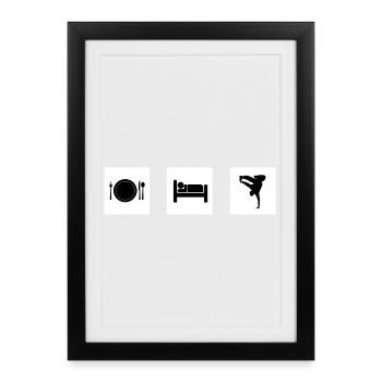 Silhouettes de Vie Quotidienne - Affiche encadrée (27 × 37 cm) - noir - Devant