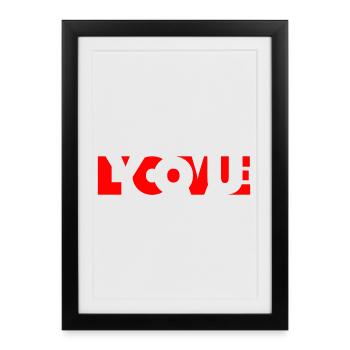 love you - Framed poster (27 × 37 cm) - black - Front
