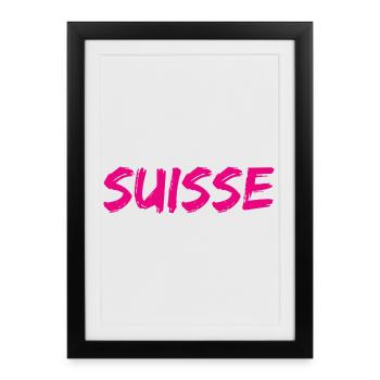 SUISSE. PAYS - Affiche encadrée (27 × 37 cm) - noir - Devant