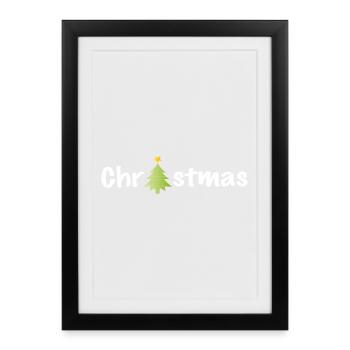 Christmas claim with tree - Framed poster (27 × 37 cm) - black - Front