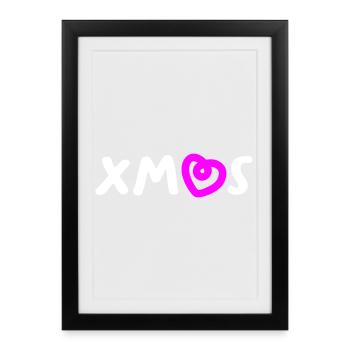 Xmas Heart Christmas Christmas Advent Santa - Framed poster (27 × 37 cm) - black - Front
