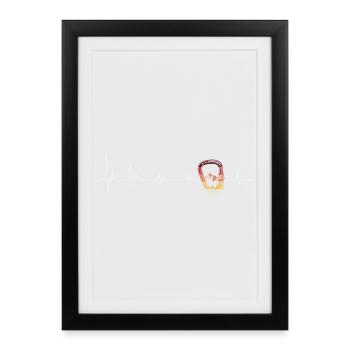 Kettlebell Pulse Fitness Graphic - Framed poster (27 × 37 cm) - black - Front