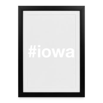 IOWA Hashtag - Framed poster (27 × 37 cm) - black - Front