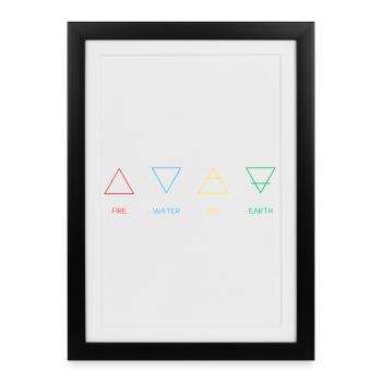 Four elements - Framed poster (27 × 37 cm) - black - Front