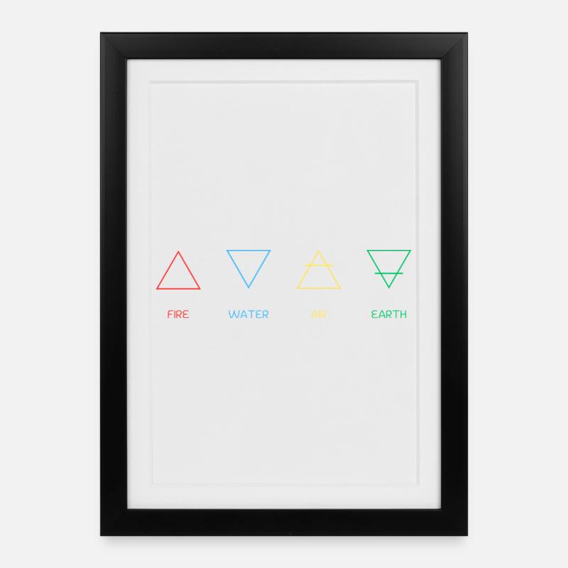 Four elements - Framed poster (27 × 37 cm) - black