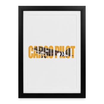 Pilote cargo C-47 - Affiche encadrée (27 × 37 cm) - noir - Devant