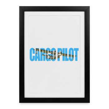 Pilote cargo PBY Catalina - Affiche encadrée (27 × 37 cm) - noir - Devant