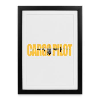 Pilote cargo An-12 - Affiche encadrée (27 × 37 cm) - noir - Devant