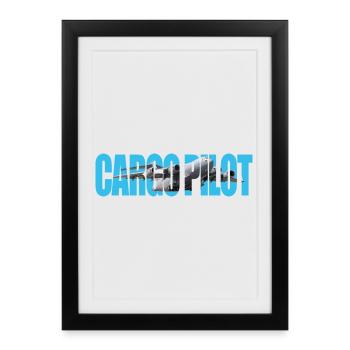 Pilote cargo C-17 - Affiche encadrée (27 × 37 cm) - noir - Devant