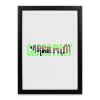 Pilote cargo C-46 - Affiche encadrée (27 × 37 cm) - noir - Devant