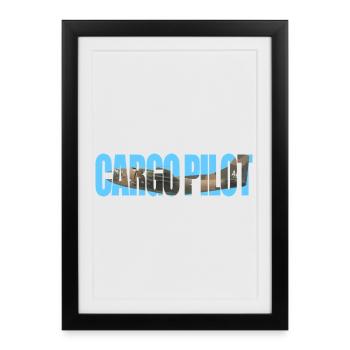 Pilote cargo C-123 - Affiche encadrée (27 × 37 cm) - noir - Devant