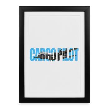 Pilote cargo C-130 - Affiche encadrée (27 × 37 cm) - noir - Devant
