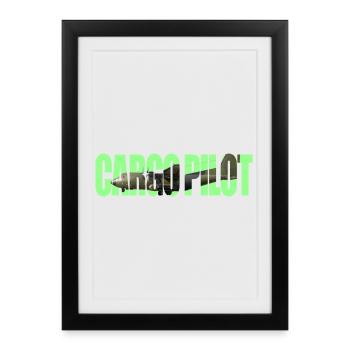 Pilote cargo C-160 - Affiche encadrée (27 × 37 cm) - noir - Devant