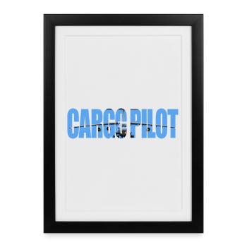 Pilote cargo IL-76 - Affiche encadrée (27 × 37 cm) - noir - Devant