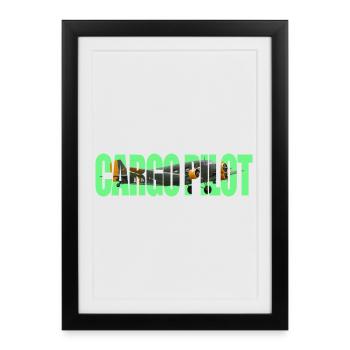 Pilote cargo Ju-52 - Affiche encadrée (27 × 37 cm) - noir - Devant