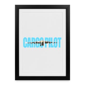 Pilote cargo An-225 - Affiche encadrée (27 × 37 cm) - noir - Devant