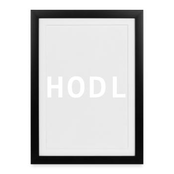 HODL, small, white - Gerahmtes Poster (27 × 37 cm) - Schwarz - Vorne