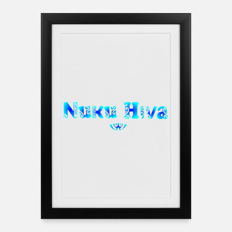 Nuku Hiva (lagon bleu) - Affiche encadrée (27 × 37 cm) - noir