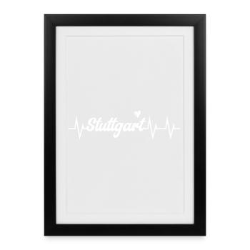 Heartbeat Stuttgart - Framed poster (27 × 37 cm) - black - Front