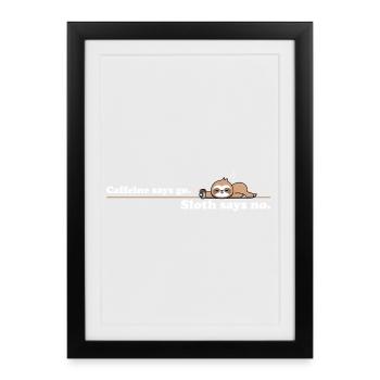 La caféine dit que la paresse dit non – Retro Coffee - Affiche encadrée (27 × 37 cm) - noir - Devant