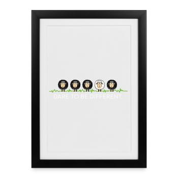 Be Different – Black Sheep - Framed poster (27 × 37 cm) - black - Front