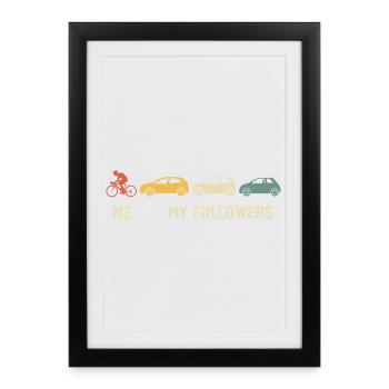 Moi et mes abonnés Cadeau drôle de cycliste - Affiche encadrée (27 × 37 cm) - noir - Devant
