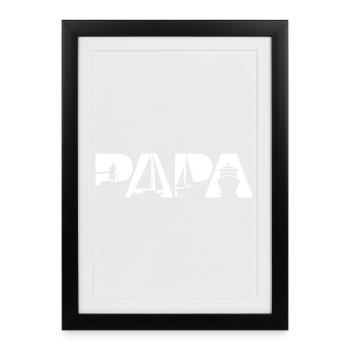 Été du capitaine de bateau à moteur de yacht - Affiche encadrée (27 × 37 cm) - noir - Devant
