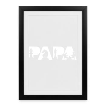 Papa Chess Player Board Game Dad Chess Dad - Framed poster (27 × 37 cm) - black - Front