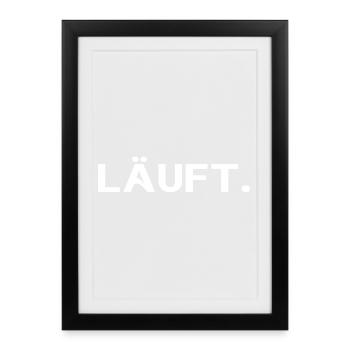 Courir. Statement cool Minimalist Trend Design - Affiche encadrée (27 × 37 cm) - noir - Devant