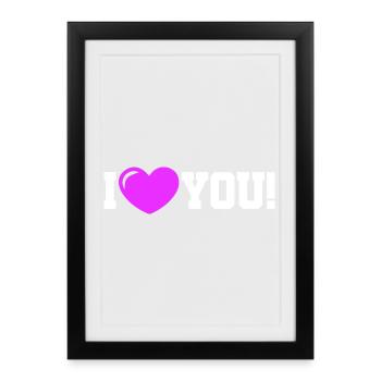 Je t’aime - Ich Liebe Dich - Affiche encadrée (27 × 37 cm) - noir - Devant