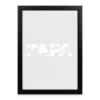 Papa Klavierspieler Musikalischer Papa Keyboarder - Gerahmtes Poster (27 × 37 cm) - Schwarz - Vorne