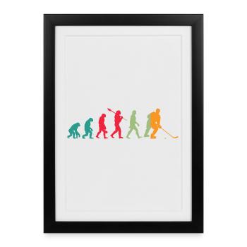 Evolution Eishockey - Gerahmtes Poster (27 × 37 cm) - Schwarz - Vorne