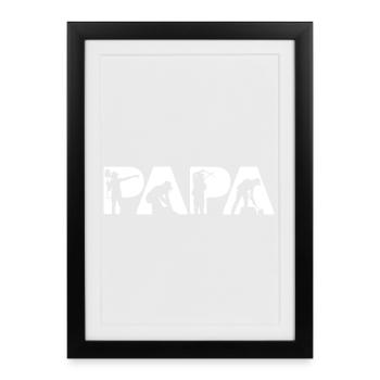 Papa Landscaping Gardener Silhouette Design - Framed poster (27 × 37 cm) - black - Front