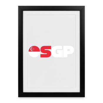 Singapour - Affiche encadrée (27 × 37 cm) - noir - Devant