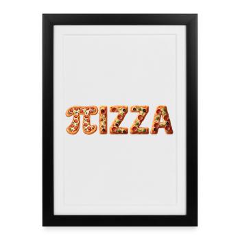 PIZZA Colorful Crust Letters - Framed poster (27 × 37 cm) - black - Front