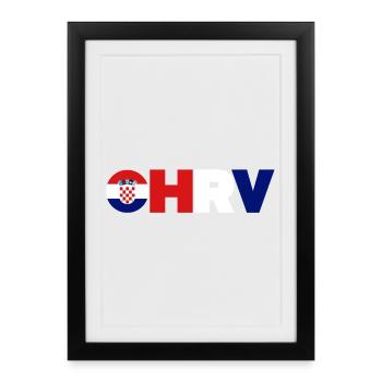 Croatia - Framed poster (27 × 37 cm) - black - Front