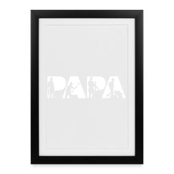Construction Laborer Papa Proud Builder Dad - Framed poster (27 × 37 cm) - black - Front