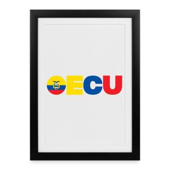 Équateur - Affiche encadrée (27 × 37 cm) - noir - Devant