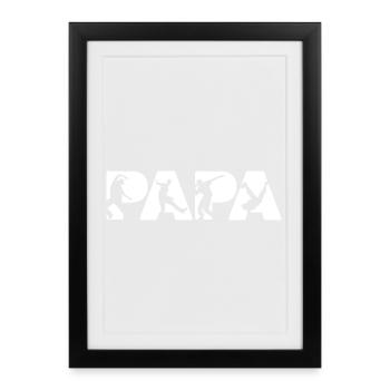 Papa Dancer Hip Hop Street Dance Silhouettes - Framed poster (27 × 37 cm) - black - Front