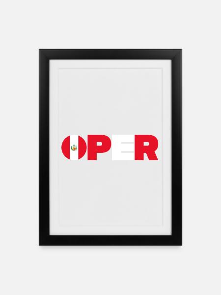 Peru - Gerahmtes Poster (27 × 37 cm) - Schwarz