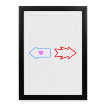 Arrows Direction Love Querelle - Affiche encadrée (27 × 37 cm) - noir - Devant