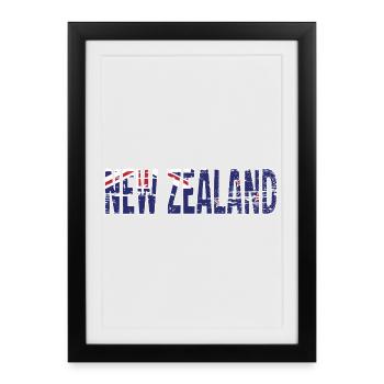 New Zealand Logo New Zealand Symbol Flag - Framed poster (27 × 37 cm) - black - Front