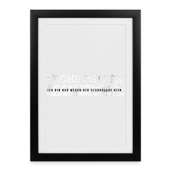SARCASM - Happy Easter - Just because of chocolate. - Framed poster (27 × 37 cm) - black - Front