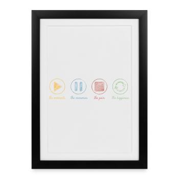 Pleine conscience, moments, souvenirs, bonheur - Affiche encadrée (27 × 37 cm) - noir - Devant