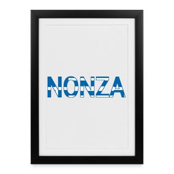 Nonza Grèce Texte - Affiche encadrée (27 × 37 cm) - noir - Devant