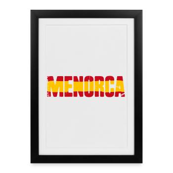 Drapeau de Minorque, Espagne - Affiche encadrée (27 × 37 cm) - noir - Devant